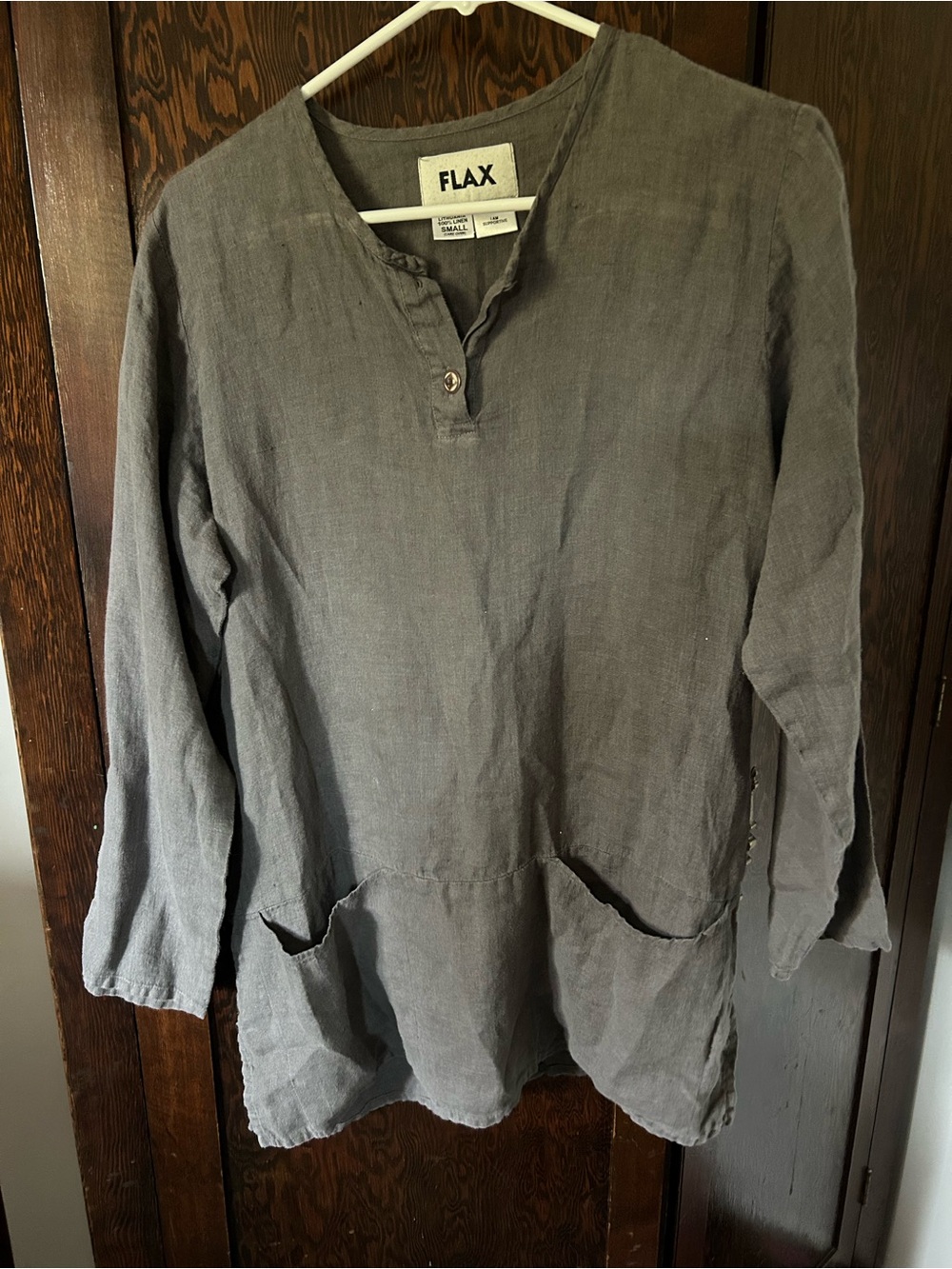 Flax Women's Charcoal Linen Tunic Shirt